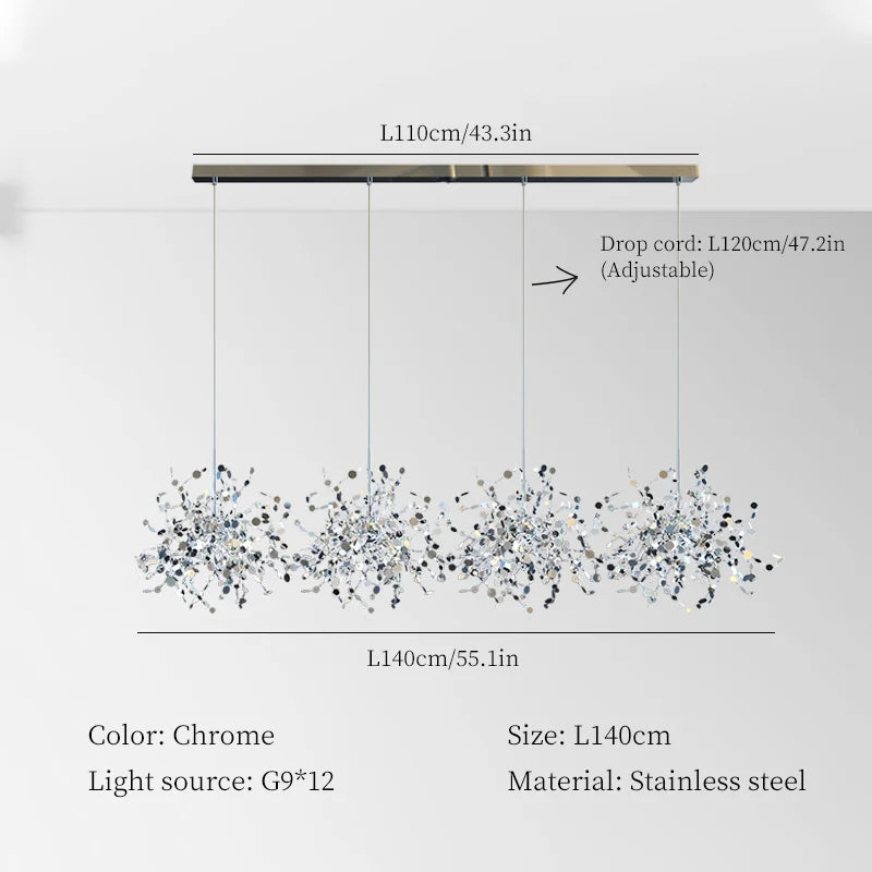 Stainless Steel Hanging Lamps for Ceiling Bar Pendant Lights Restaurant Luxury Chandelier