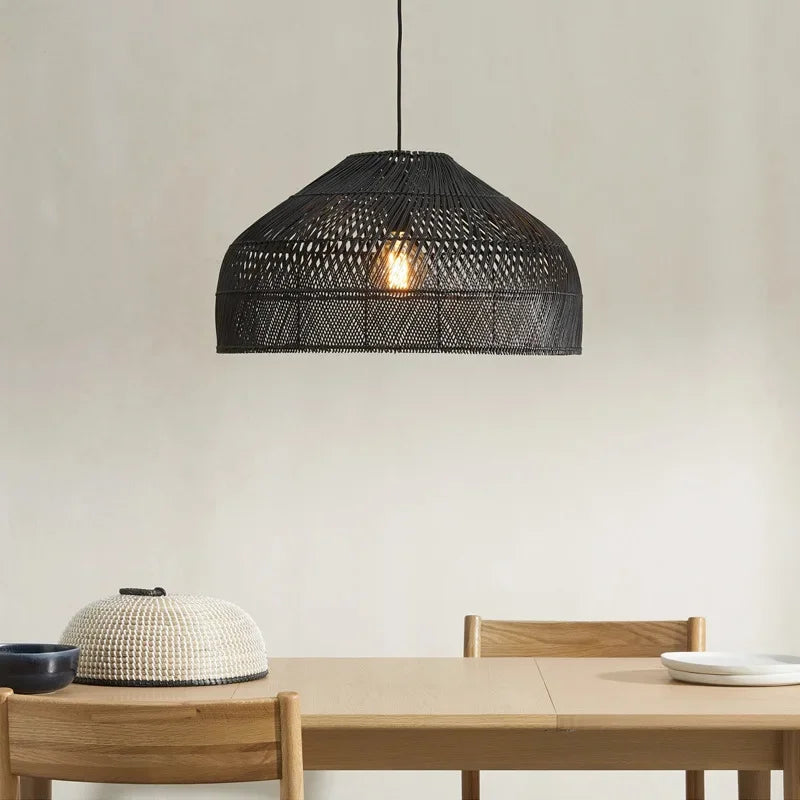 Rattan Pendant Chandeliers: Vintage LED Lighting for Living Room, Dining Room Decor