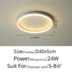 Modern Round Bedroom LED Ceiling Light for Living Room Study, Home Decor Lighting