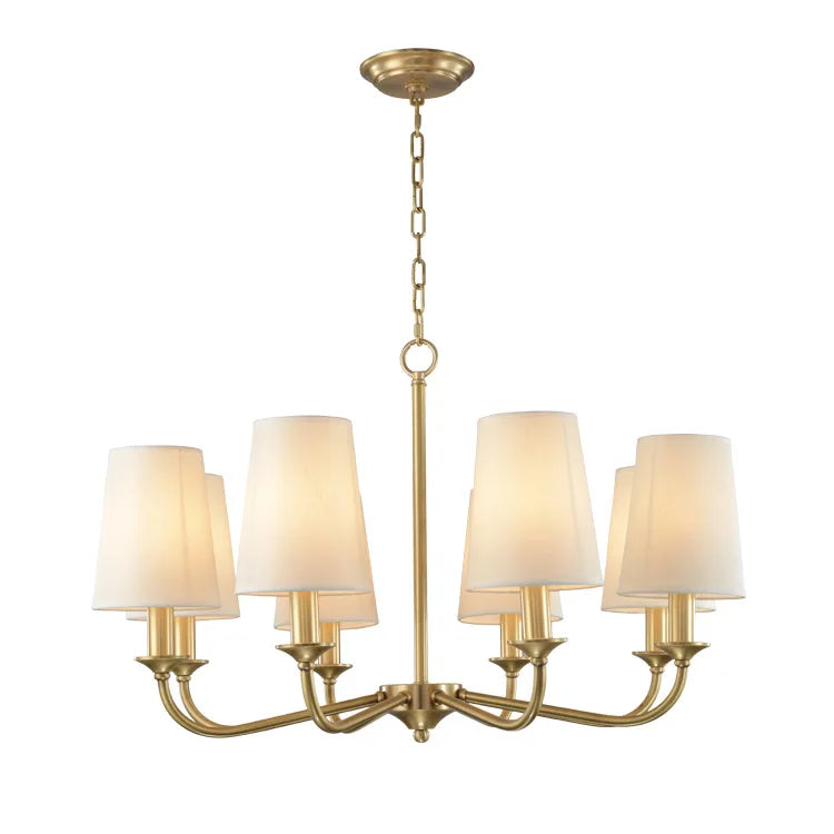 Rural Fabric Gold Pendant Chandelier for Living Room, Bedroom, and Restaurant Lighting