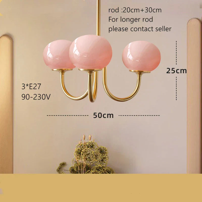 Cream Pink Bedroom Pendant Light for Cozy Living Spaces