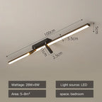 Acrylic Black Strip LED Chandeliers for Indoor Living Dining Room