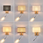 Modern Wood Iron LED Wall Lamp for Living Room Bedroom Lighting Sconce Nightlight