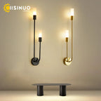 Minimalist Gold Black Wall Sconces for Bedroom Stairway Balcony Lighting
