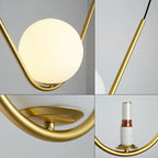Perle Trio Pendant Lamp: Golden Black Metal Linear Dining Light