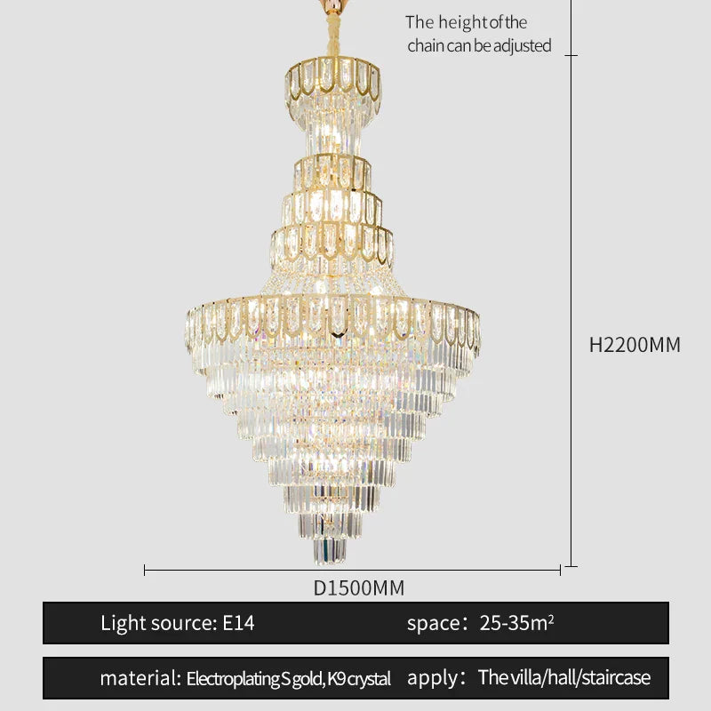 Elegant Crystal Chandelier for Luxury Living Room Decor
