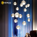 Staircase Crystal Glass Ball Pendant Lights for Restaurant Bar Decor