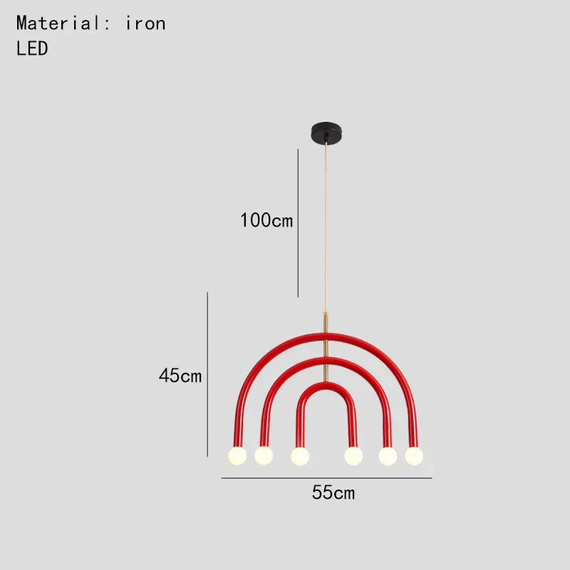 Colorful Metal Chandelier LED Pendant Lamp for Bedroom Parlor Dining Room