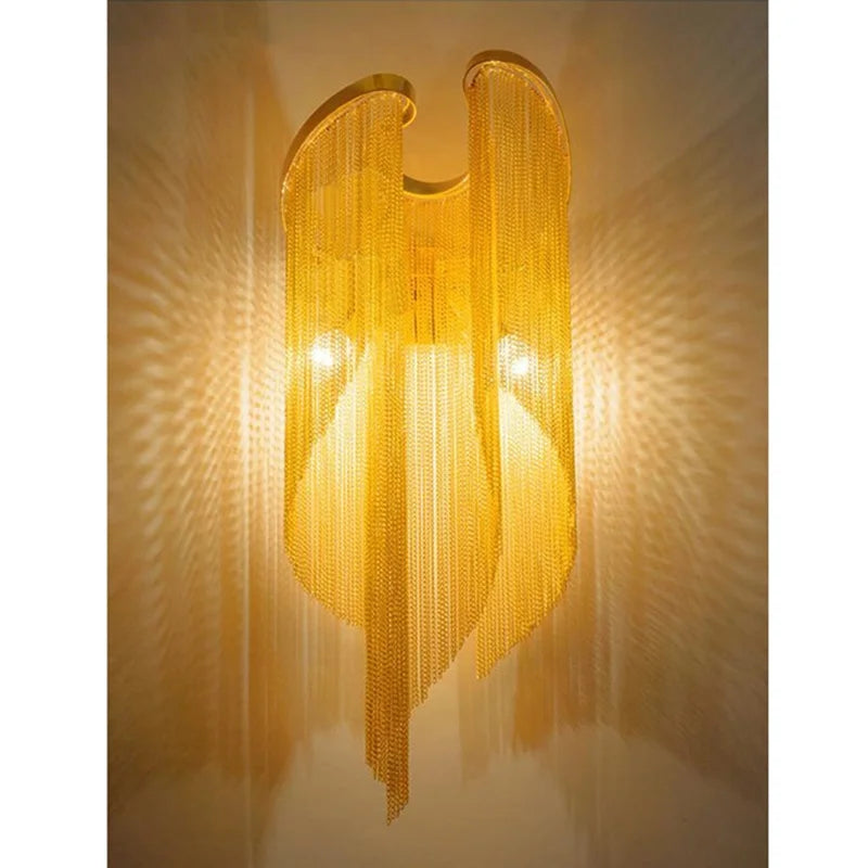 Tassel Chain Wall Light: High-End LED Decor for Bedroom, Living Room & TV