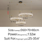 Gold Crystal Ring Chandelier Pendant Light, Luxury Modern Design for Home Décor