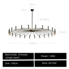 Black Sputnik Chandelier: Nordic Design, Adjustable Lighting for Home Décor