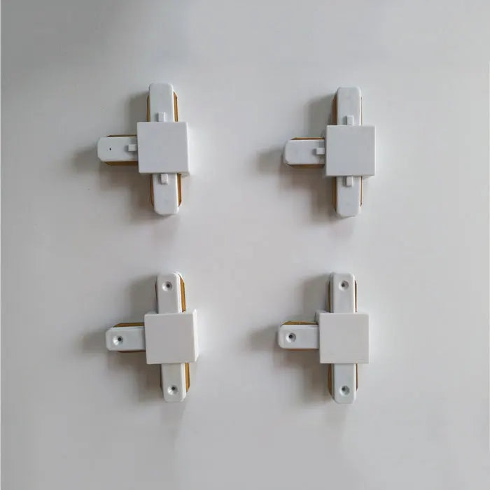 Ceiling Track Rail Connector Set: Black/White, Straight/Cross, 0.5m/1m, 2-Wire