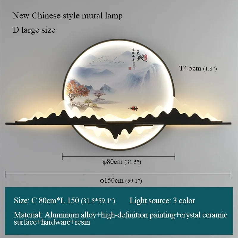 Modern LED Chinese Picture Wall Lamp for Creative Indoor Decor