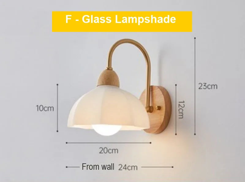 Wood Wall Lamp: Nordic Japanese LED Sconce for Bedroom & Living Room, Vintage Home Decor
