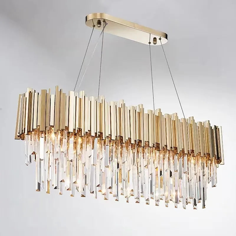 Crystal Gold Chandeliers: Modern Luxury for Villa Living Room - Nordic Design