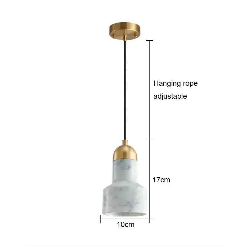 Marble Pendant Chandelier for Kitchen, Restaurant, Bar, and Bedside Lighting