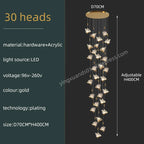 Butterfly Acrylic Chandelier Modern Ceiling Light Pendant Lamp for Living Room