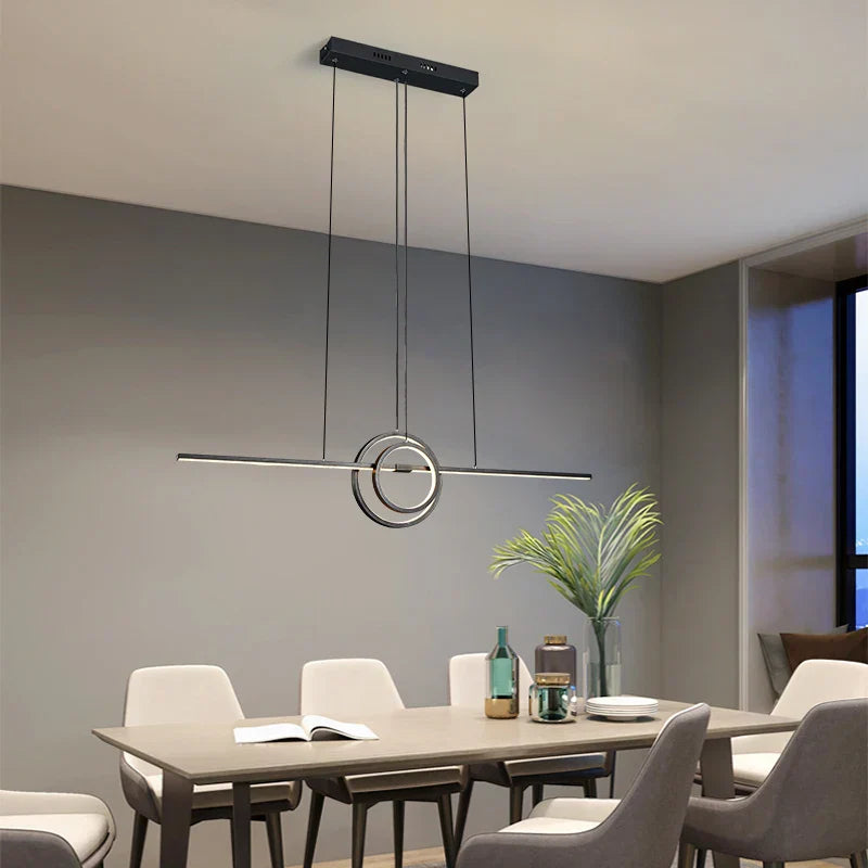 Modern LED Chandelier Remote Control Dimmable Hanging Lamp for Dining Room Kitchen