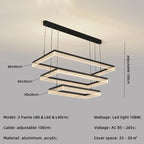 Minimalist Rectangle Acrylic LED Pendant Light - Nordic Design, Dimmable, Modern Hanging Lamp