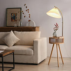 Nordic Wooden LED Corner Floor Lamp for Bedroom and Living Room