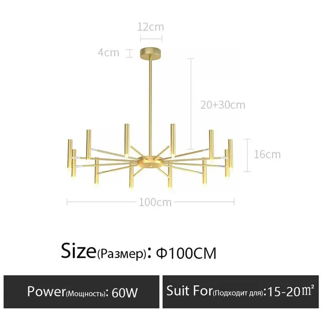 Nordic Modern Chandelier Minimalist Ceiling Light for Living Room Bedroom Dining Home
