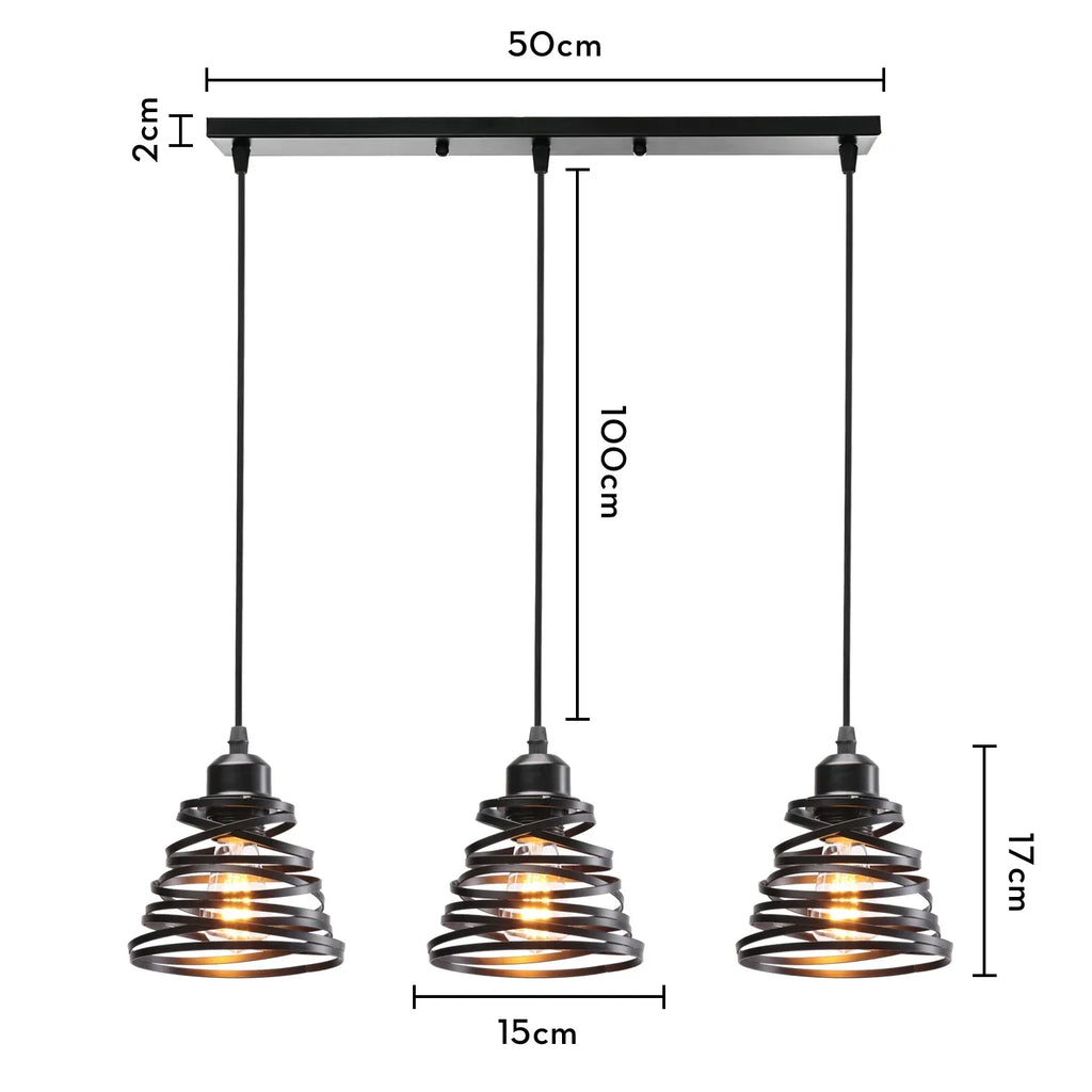Industrial Wood Pendant Chandelier for Dinning Living Room Kitchen LED Fixture