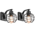 Industrial Vintage LED Wall Light Iron Cage Sconce Indoor Lighting