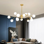 Gold Black LED Ceiling Chandelier for Living Room Bedroom Lighting Fixtures