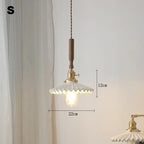 Nordic Wooden Glass Pendant Chandelier for Bedroom Living Dining Room