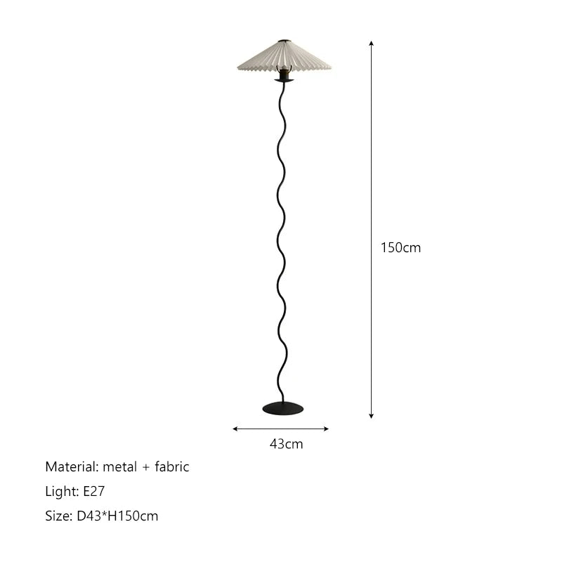 Pleated Fabric LED Floor Lamp - Nordic Minimalist Design