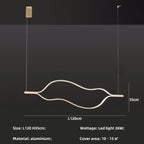 Minimalist River Chandeliers - Gold Lustre Aluminium Dimmable Pendant Lights