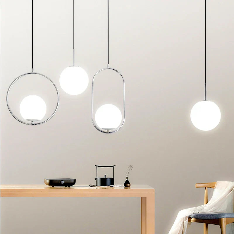 Modern Nordic Bedside Chandelier | Luxury Minimalist Bedroom Light | Single Head Pendent Lamp