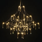 Starry Rain Crystal Chandelier: Luxury LED Lighting Decor for High Floors