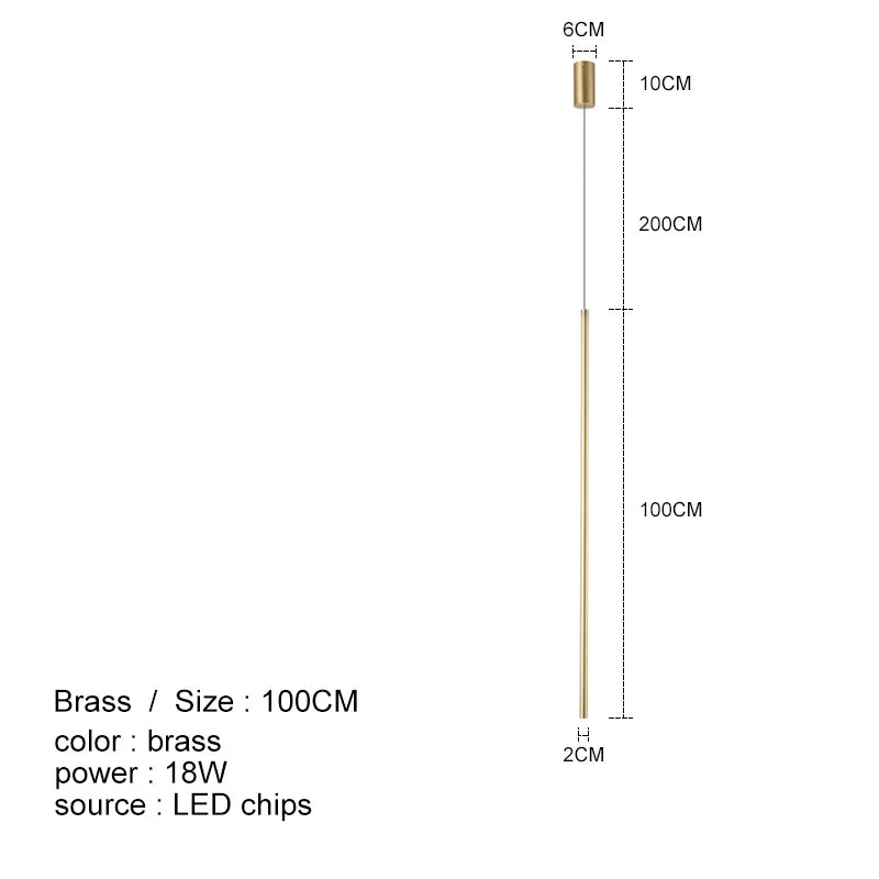 LED Line Chandelier: Nordic Creative Lighting for Living Room & Bedroom