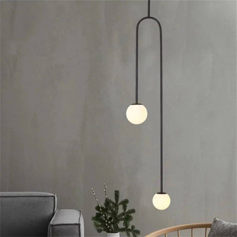 Black & Gold Minimalist Iron Chandelier - Modern Nordic Design Lighting