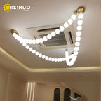 Pear Necklace Chandelier: Luxury Pendant Light Fixture for Living & Dining Rooms