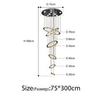 Chrome Rings Crystal Chandelier: Modern Luxury Staircase Lighting for Villa Lobby Fixtures