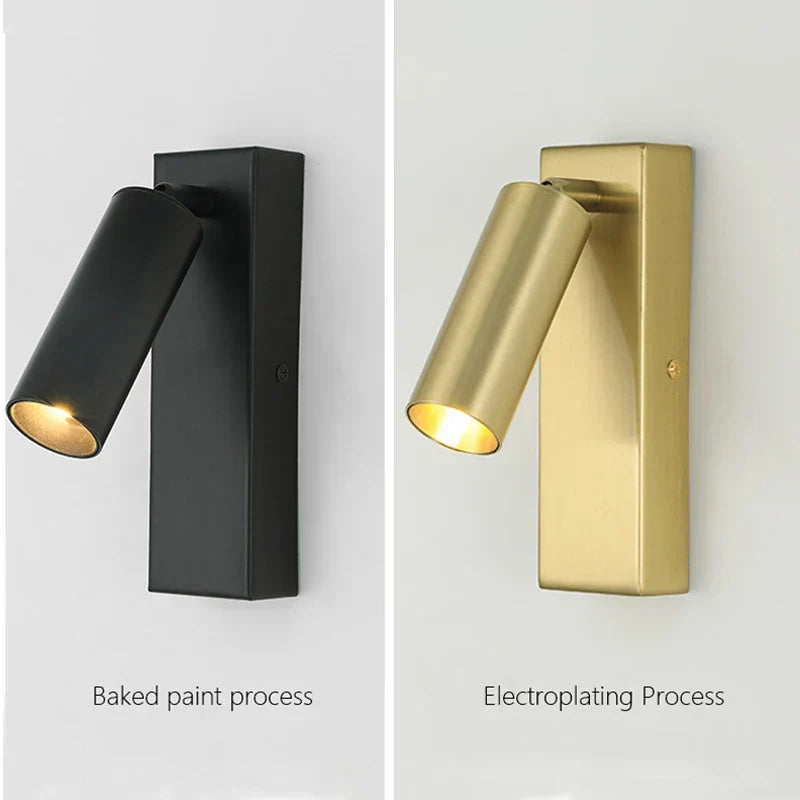 Rotatable 3W LED Wall Sconce Lamp for Bedroom, Hotel - Modern, Black, White