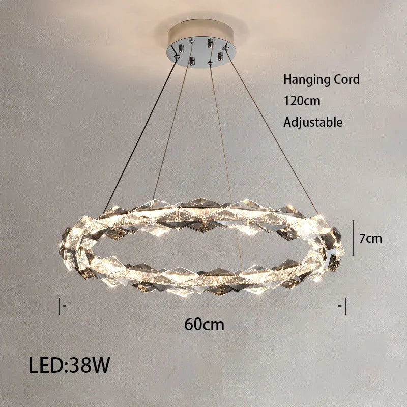 Modern Crystal LED Ceiling Chandelier Light Set for Stylish Indoor Lighting