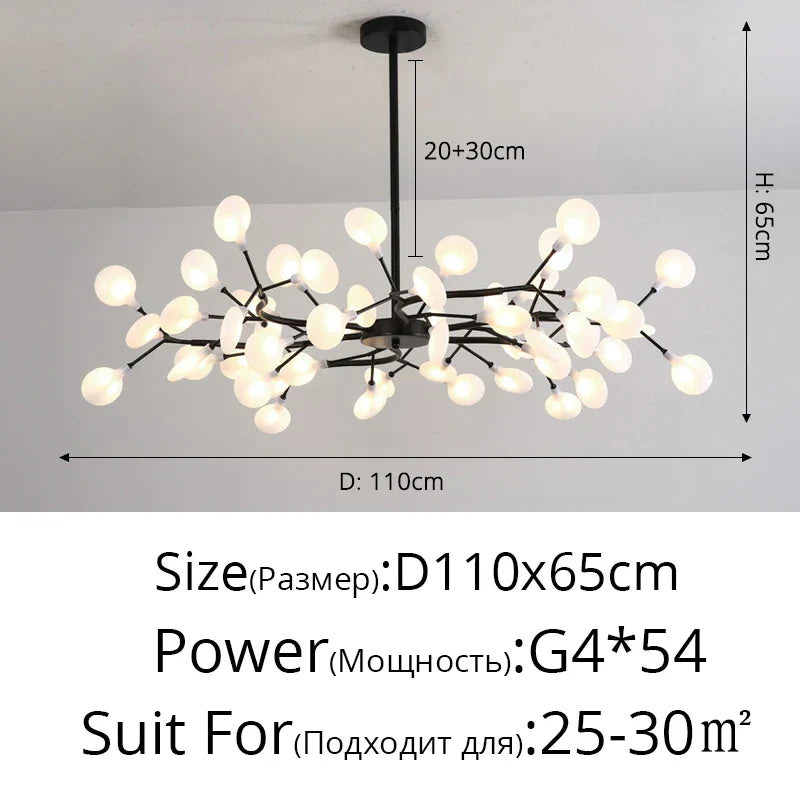 Branch Shape Firefly Ceiling Chandelier G4 Led Lighting Indoor Hanging Lamp