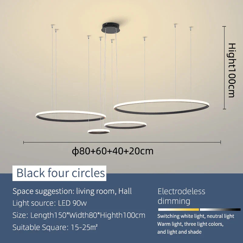 Modern LED Pendant Lights Chrome/Gold Plated for Dining Living Kitchen