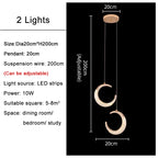 Moon Design Acrylic LED Chandelier: Modern Staircase Pendant Light for Living and Dining Room