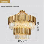 Crystal Ceiling Chandelier: Luxury Round LED Light for Living Room, Artistic Home Decor