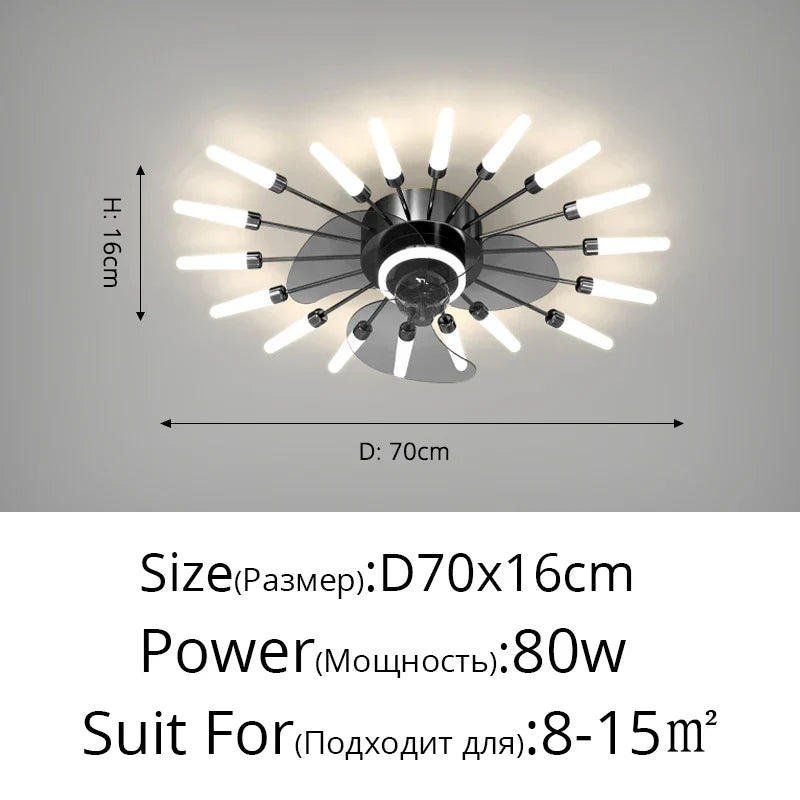 2023 Modern Chandelier Ceiling Fan Lights for Living Room Bedroom Upscale Decor