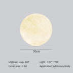 Nordic Moon Round LED Chandelier: Modern Living Room Dining Pendant Light for Bedroom Atmosphere