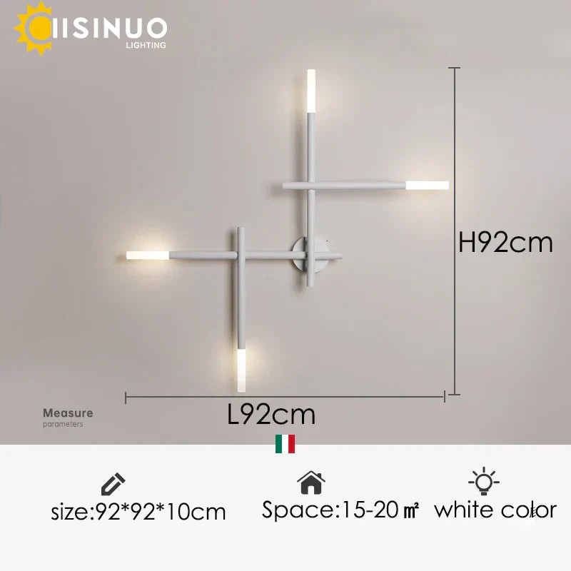 Nordic Black LED Wall Lamp: Multi Arms Bedside & Living Room Indoor Lighting