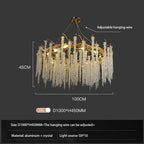 Tassel Crystal Chandelier: Luxury LED Ceiling Pendant for Living, Hotel Hall - Modern Elegance
