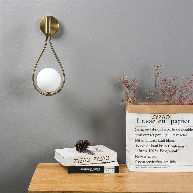 Metal Glass Ball Wall Lamp: Modern Nordic Design for Living Room, Bedroom, Aisle & Staircase
