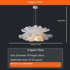 White Acrylic Flower Pendant Chandelier LED Lighting for Home Decor