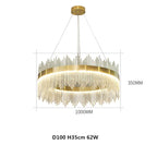 Modern Luxury Glass LED Chandelier Dining Room Dimmable Pendant Lamp
